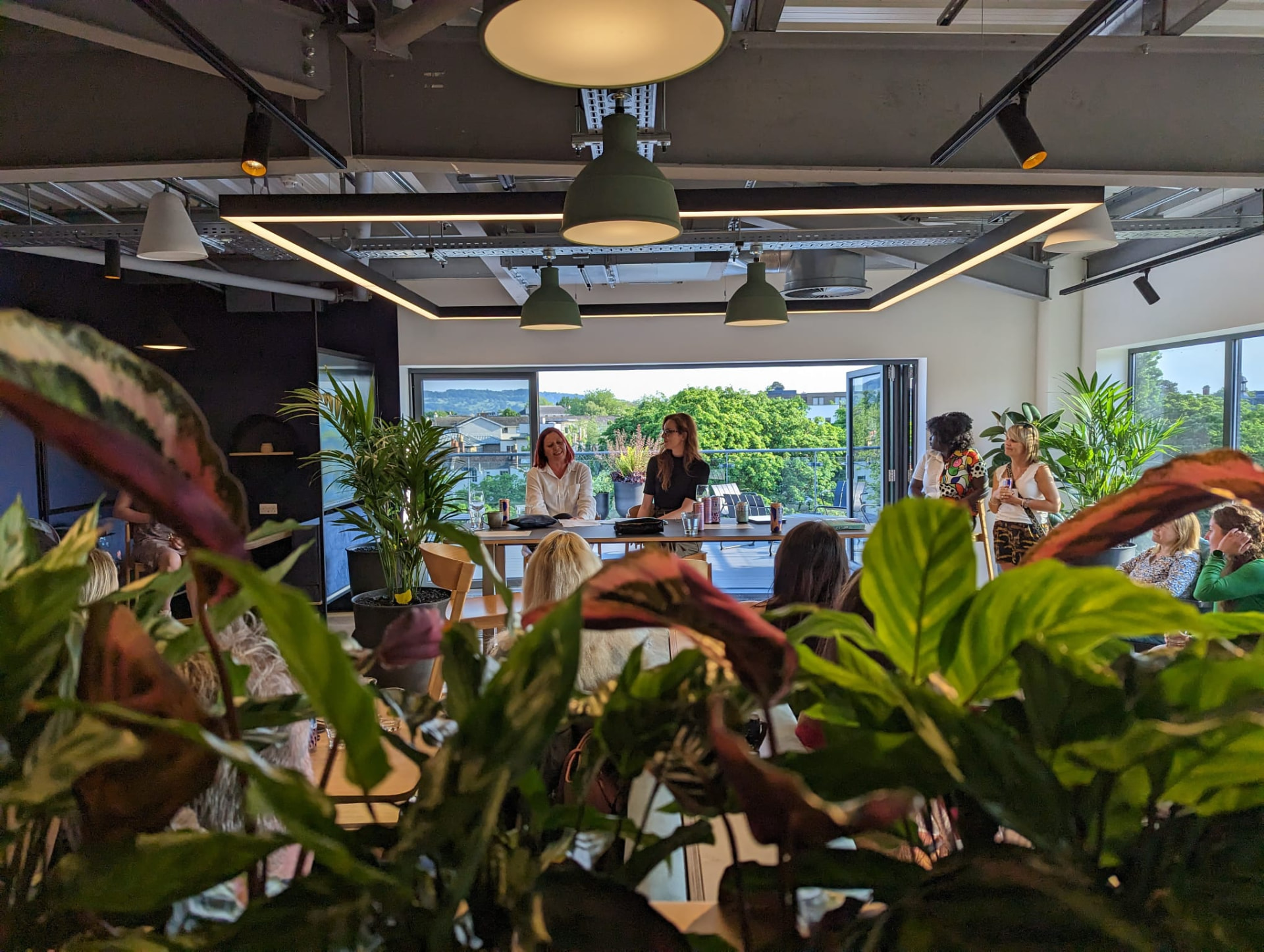 A WiTCH panel conversation in a plant-filled room